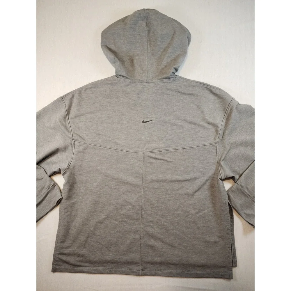 Nike Yoga Dri-FIT Hoodie‎ Womens Small Gray Pullover Sweatshirt CZ9148-063